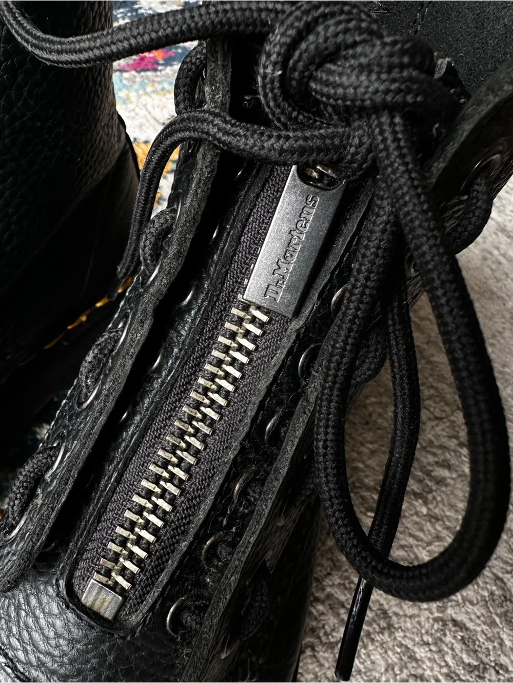Dr. Martens | Docs SINCLAIR Leather Platform Zip + Lace Up Boots in Black - Picture 9 of 13